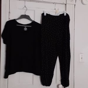 Black and polka dot pj set **SOLD**